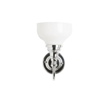 Ornate Light With Chrome Base & Cup Frosted Glass Shade