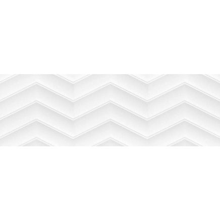 Lakehouse White Chevron Matt Ceramic Tile - 1000x333mm