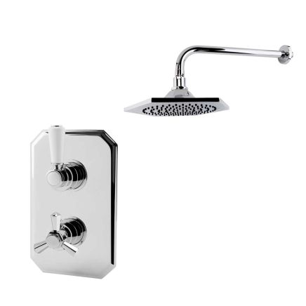 Single Outlet Concealed Valve with Shower Head - Chrome