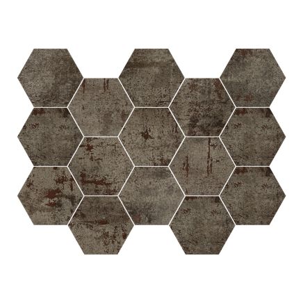 Metallon Hexagon Steel Mosaic - 225 x 325mm