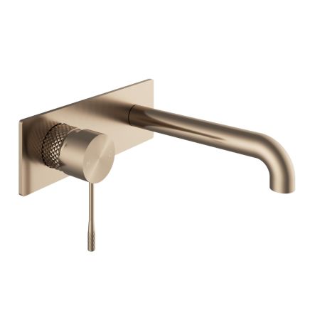 Bronze Knurled Wall Mounted Basin Tap