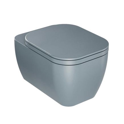 Matt Grey Rimless Wall Hung Toilet & Soft Close Seat
