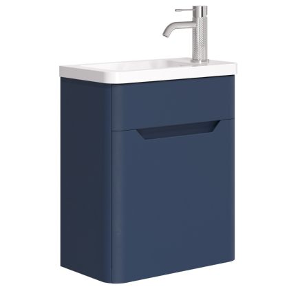 450mm Wall Hung Cloakroom Vanity Unit in Royal Blue