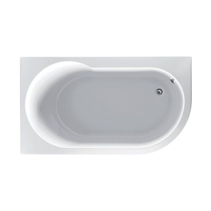 Compact Left Hand Reinforced Acrylic Shower Bath – 1550 x 900mm