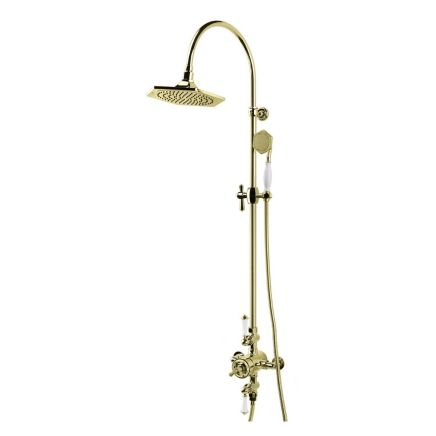 Traditional Thermostatic Dual Outlet Shower Pack - English Gold