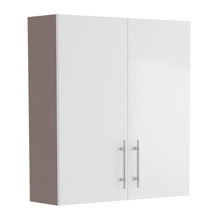 White Gloss 600mm Double Door Fitted Furniture Cabinet
