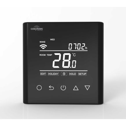 Black Wifi Touchscreen Thermostat