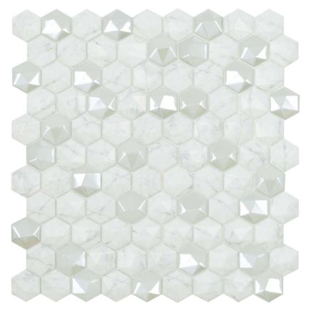 Gacrux Hexagon Semi-Gloss White Mosaic - 307x317mm