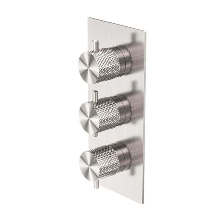 Thermostatic Concealed Dual Outlet Shower Valve - Nickel