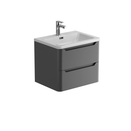 Wall Hung 600mm Vanity Unit in Charcoal