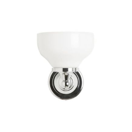 Round Light With Chrome Base & Opal Glass Cup Shade