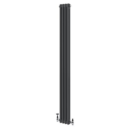 Grey Double Vertical Column Radiator – 1800x200mm