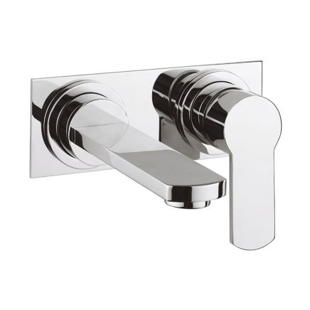 Crosswater Wisp Plate Wall Mounted Mixer Basin Tap Chrome