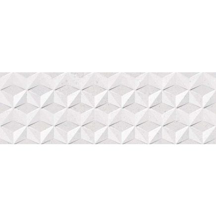 Lukla Cloud Diamond Matt Ceramic Tile - 1000x333mm