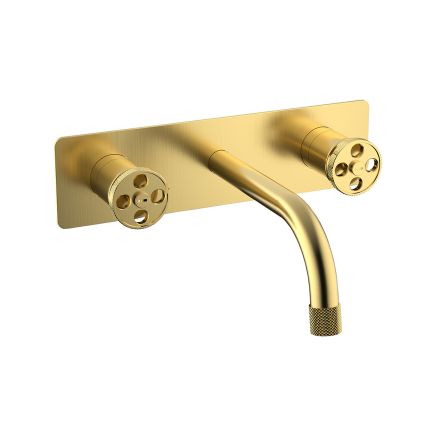 Brushed Gold Wall Mounted Bath Tap
