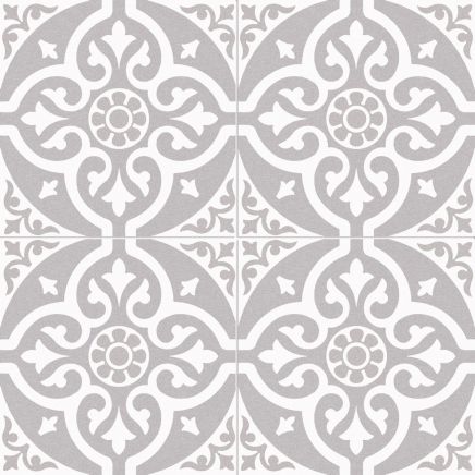 Chard Grey Ornate Ceramic Tile 450 x 450mm