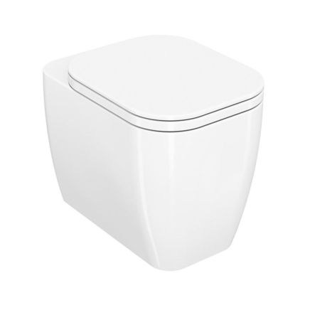 White Rimless Back to Wall Toilet & Soft Close Seat