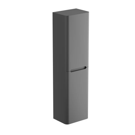 Wall Hung Tall Storage Cabinet in Charcoal