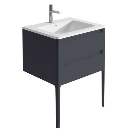 600mm Vanity Unit with Integrated Basin in Slate Grey