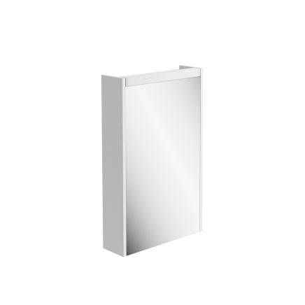 Bolero LED Mirrored Wall Cabinet Single Door Matt White