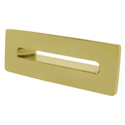 Brushed Gold Rectangle Basin Overflow Cover