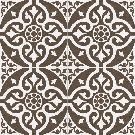 Chard Black Ornate Ceramic Tile 450 x 450mm