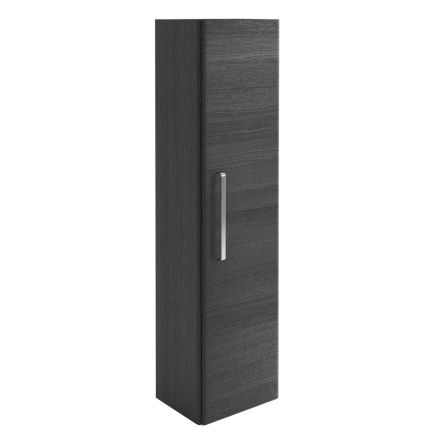 Wall Mounted Tall Storage Cabinet in Black with Chrome Handle