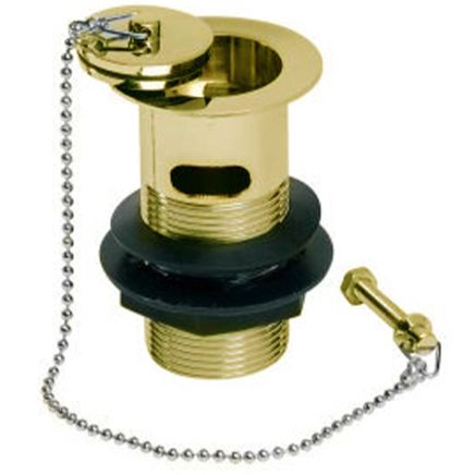 English Gold Basin Plug & Link Chain Waste - Slotted