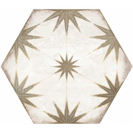 Elise Decor Taupe Hexagon Matt Porcelain Tile - 228x198mm