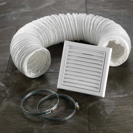 Extractor Accessory Kit For Gibli & Buran Wall Mounted Fans - White