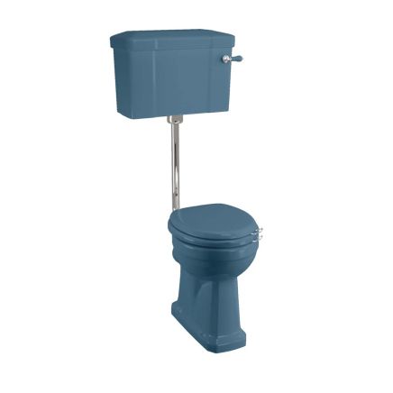 Low Level Toilet with Soft Close Toilet Seat - Alaska Blue