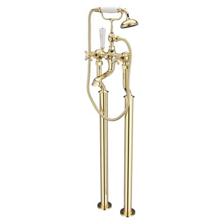 Gold Bath Shower Mixer Tap on Standpipes