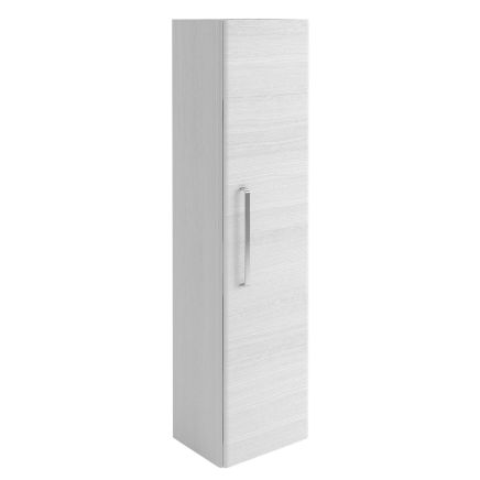 Wall Mounted Tall Storage Cabinet in White with Chrome Handle