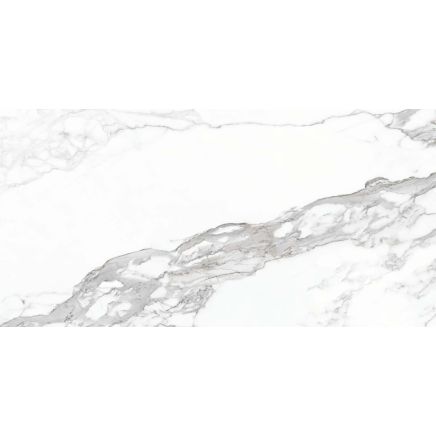 Infinite White Marble Gloss Porcelain Tile - 600x1200mm