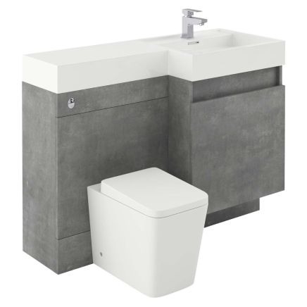 1200mm Right Hand Vanity Combination Unit in Concrete
