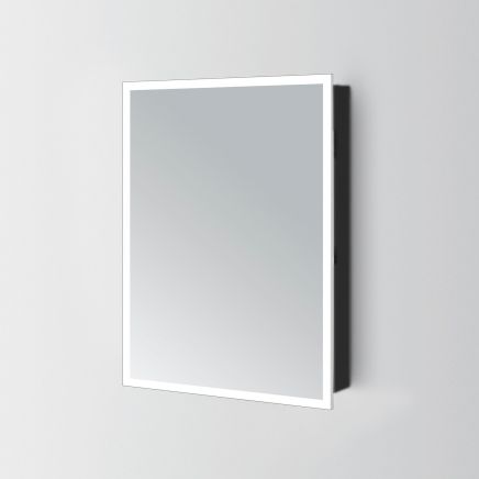 Black LED Mirrored Wall Single Cabinet - 500x700mm