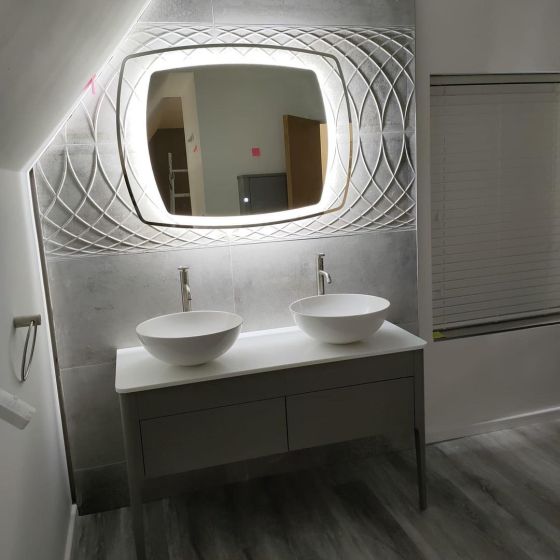 Talbot LED Mirror With Glass Surround