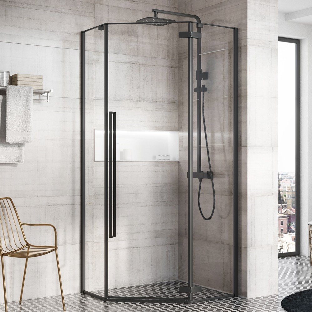 Taylor Penta - Matte Black Shower Enclosure