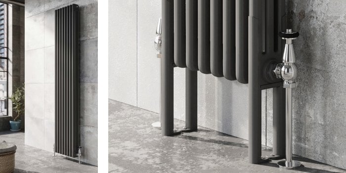 Grey Triple Vertical Column Radiator